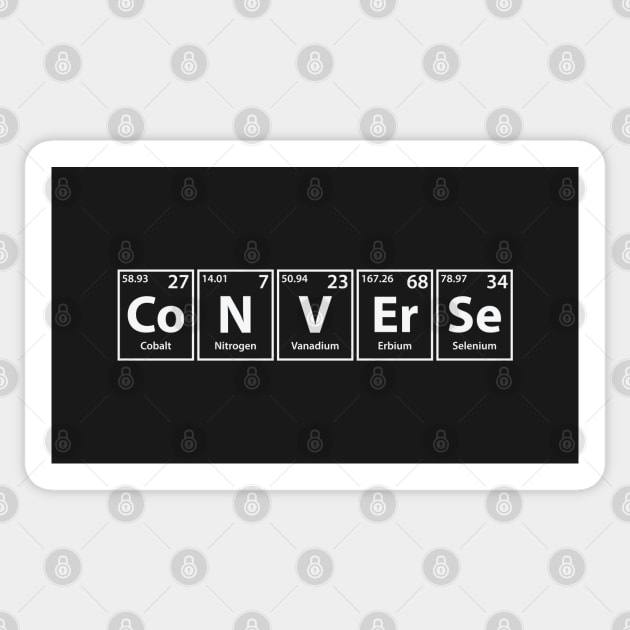 Converse (Co-N-V-Er-Se) Periodic Elements Spelling Sticker by cerebrands